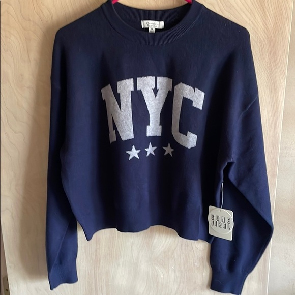 NWT ORANGE KISS NYC Sweater Navy Blue Women’s Sz: M - Picture 1 of 8